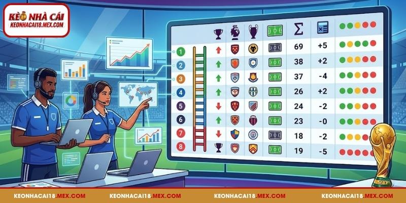 Bảng xếp hạng – Theo dõi thứ hạng và phong độ các đội bóng