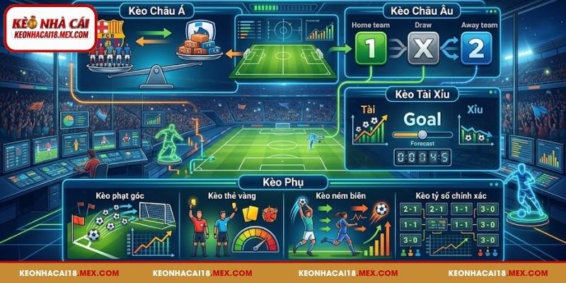 Các loại tỷ lệ cược phổ biến tại Kèo Nhà Cái 18