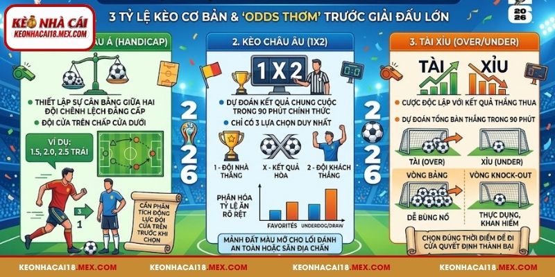 Các loại tỷ lệ kèo World Cup 2026 phổ biến hiện nay