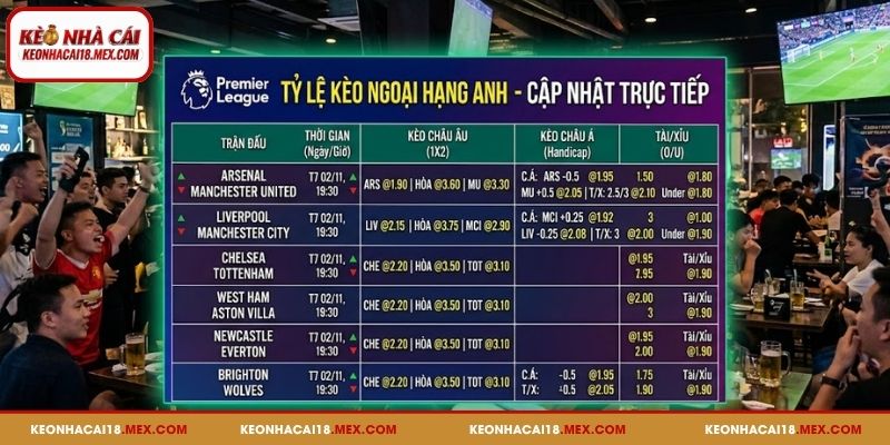 Tìm hiểu cơ bản về tỷ lệ kèo Ngoại Hạng Anh
